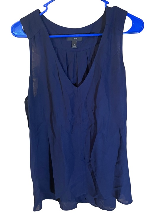 J. Crew Tops - J. Crew Navy Sleeveless V-Neck Chiffon Top